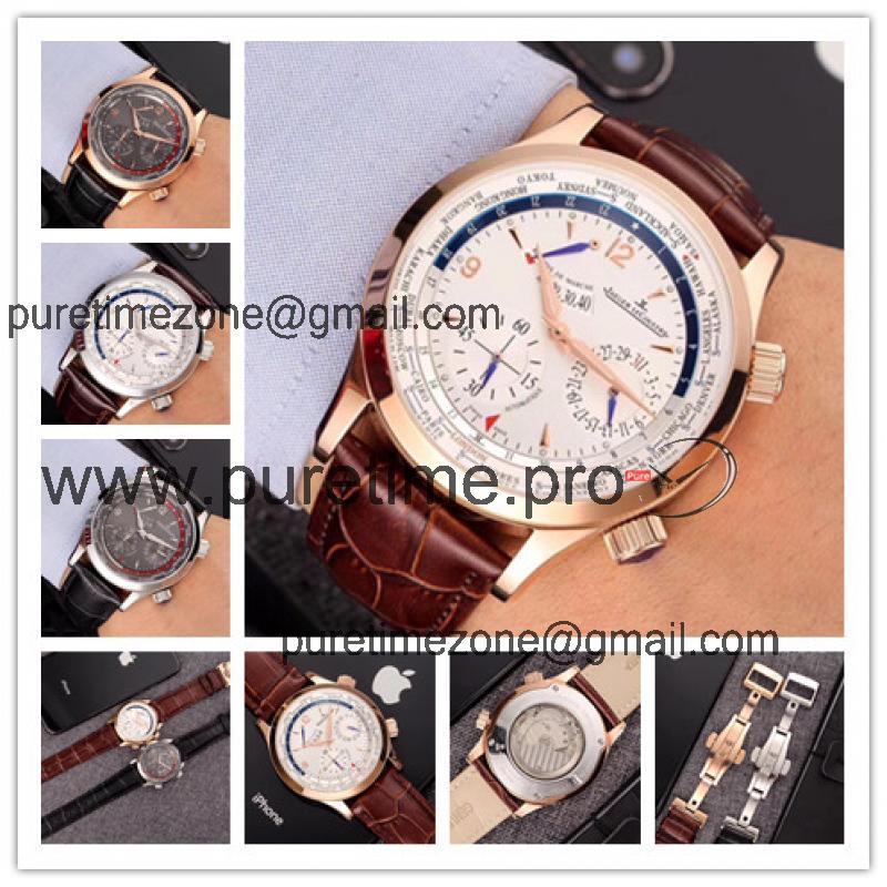 Replica A21j Automatic Movement Mens Watch White Dial Leather Strap E09