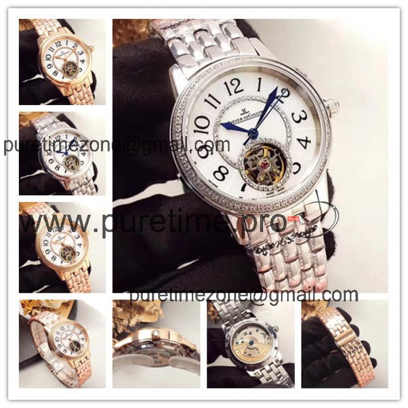 Replica Rendez-vous A21j Automatic Movement Womens Watch White Tourbillon Dial Diamonds Case Stainless Steel C E27