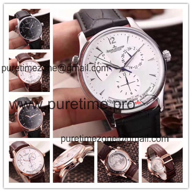 Replica Geophysic A21j Automatic Movement Mens Watch White Dial Leather Strap E28