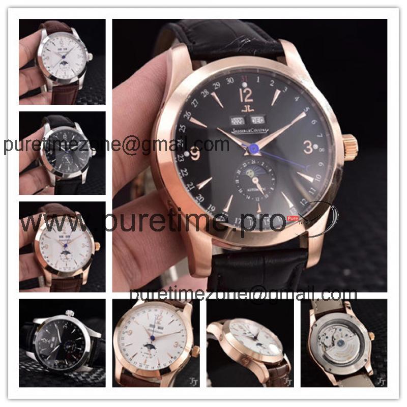 Replica Master A21j Automatic Movement Mens Watch Black Dial Leather Strap E31