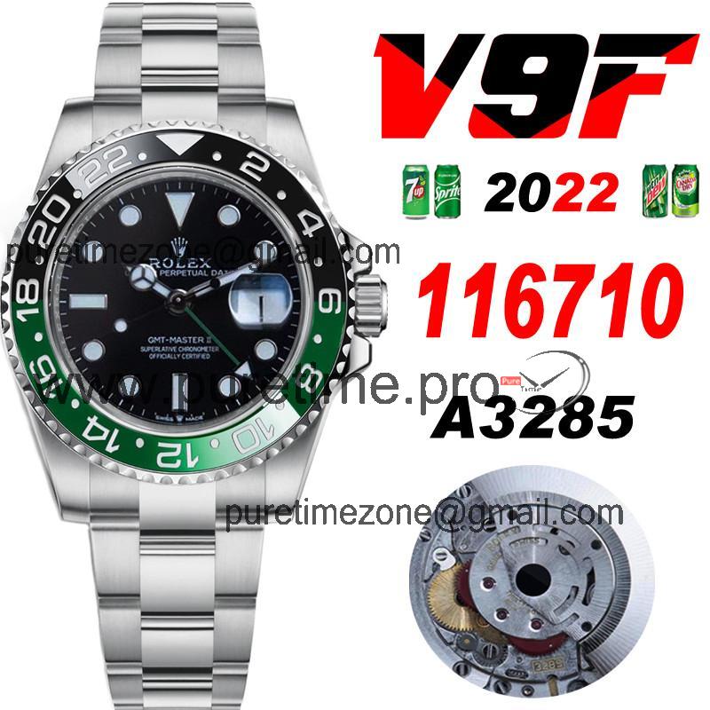 V9F V4 GMT-Master II Sprite A3285 Automatic Mens Watch Black Green Ceramic Bezel 904L OysterSteel Bracelet Best Edition