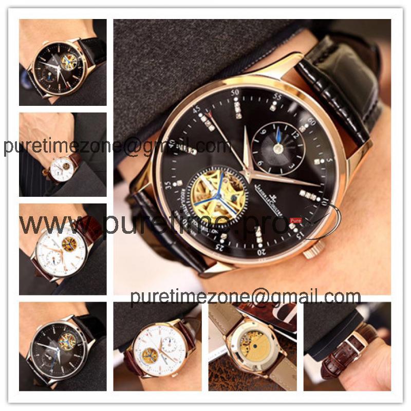 Replica Master Grande Tradition A21j Automatic Movement Mens Watch Black Tourbillon Dial Leather Strap E54