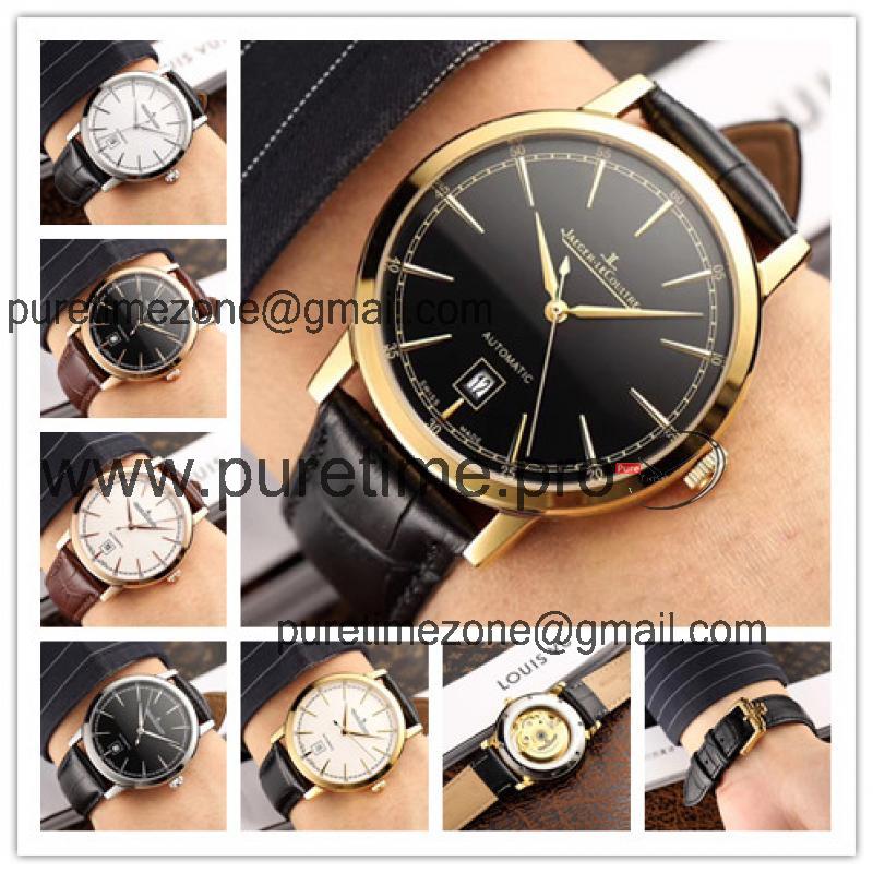 Replica Master Ultra Thin A21j Automatic Movement Mens Watch Black Dial Leather Strap E57