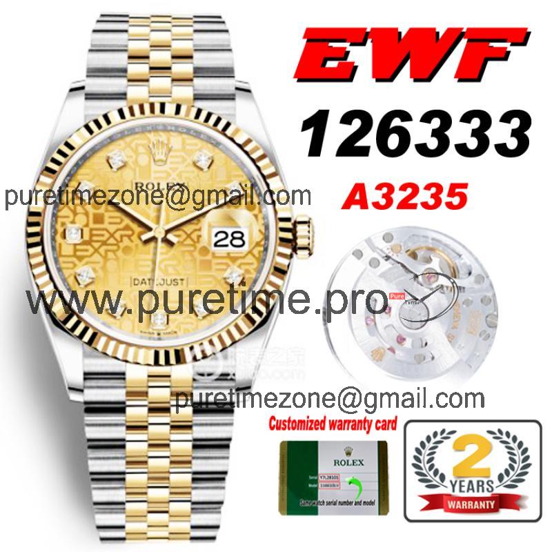 EWF Datejust 41 126331 A3235 Automatic Mens Watch Tow Tone YG  Champagne Diamonds Dial SS Jubilee Bracelet Best Edition