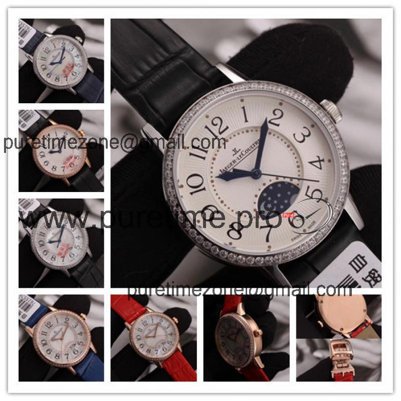 Replica Rendez-Vous Swiss Quartz Movement Womens Watch White Dial Diamonds Case Leather Strap A E83