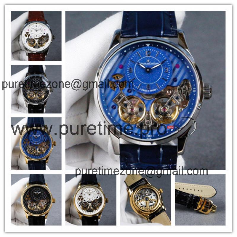 Replica Duomètre A21j Automatic Movement Mens Watch Double Tourbillon Dial Leather Strap E103