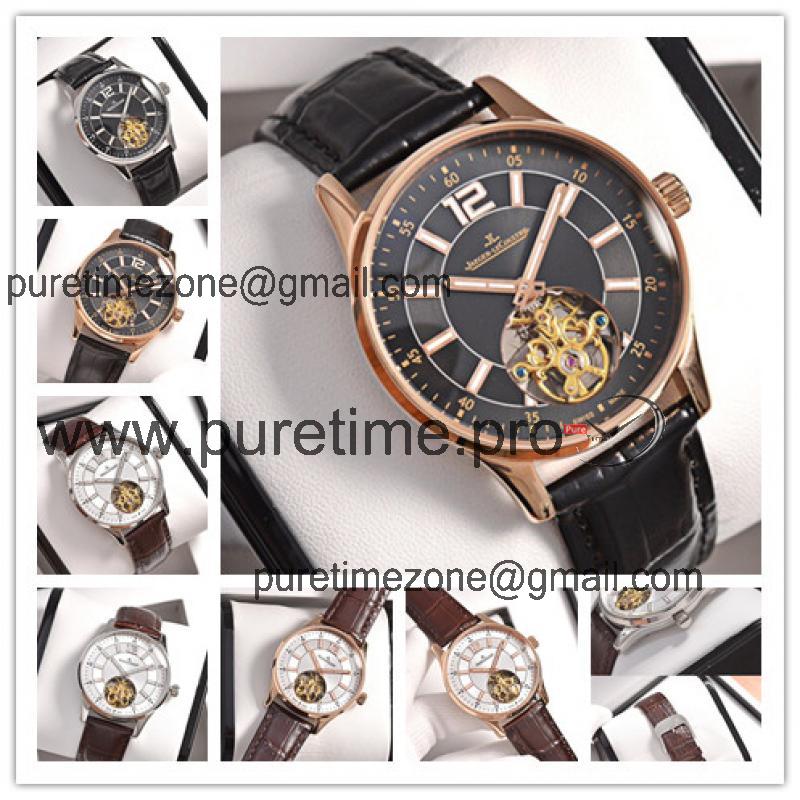 Replica Master Ultra Thin A21j Automatic Movement Mens Watch Black Dial Leather Strap A E110