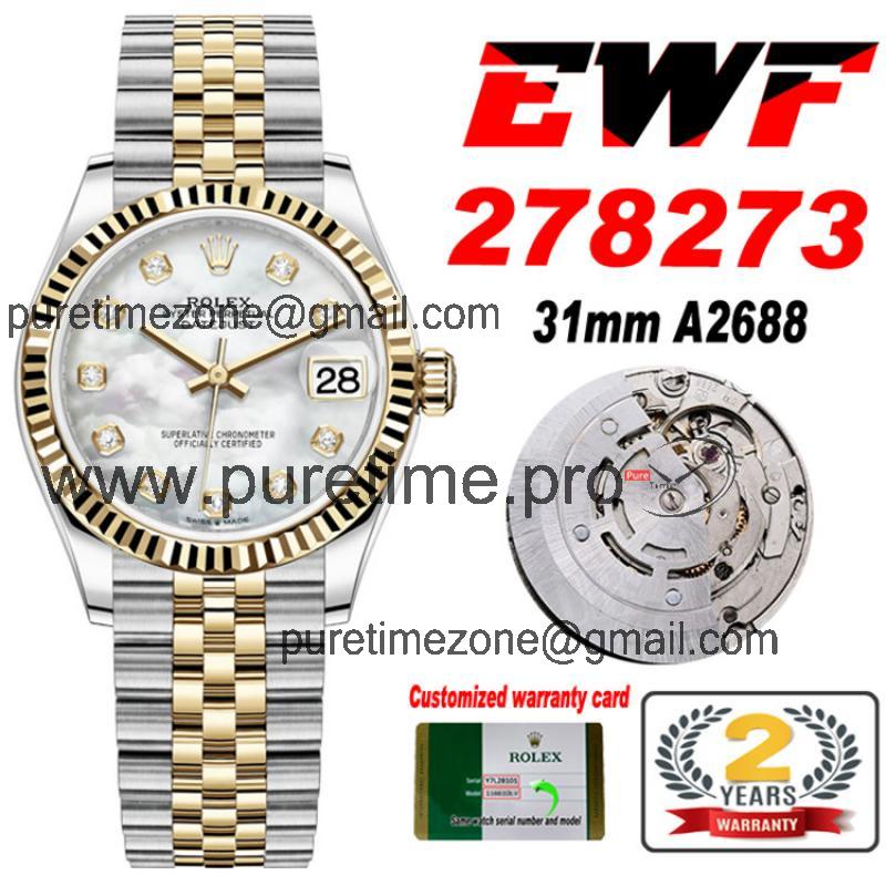 EWF Datejust 31 278273 A2688 Automatic Womens Watch Two Tone YG  MOP Diamonds Dial SS Jubilee Bracelet  Best Edition