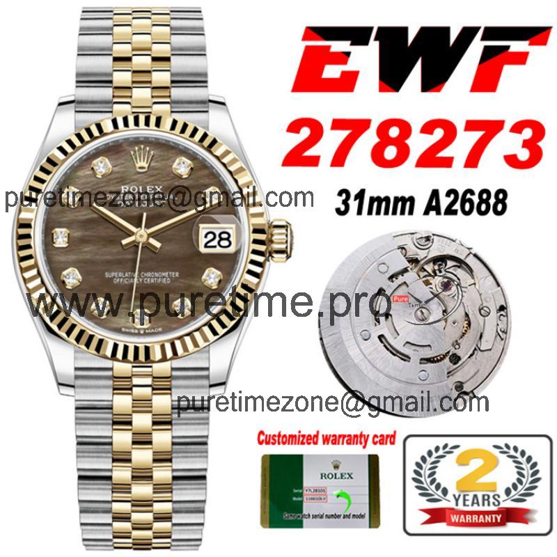 EWF Datejust 31 278273 A2688 Automatic Womens Watch Two Tone YG  MOP Diamonds Dial SS Jubilee Bracelet  Best Edition