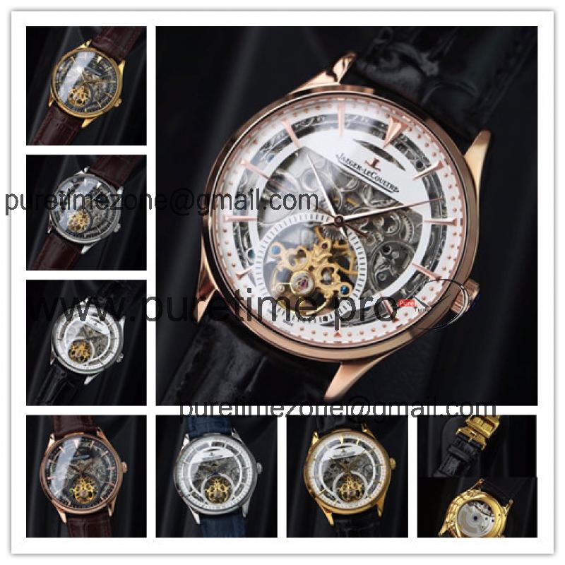 Replica Master Ultra Thin A21j Automatic Movement Mens Watch Skeleton Dial Leather Strap A E132