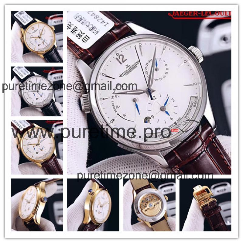 Replica Master A21j Automatic Movement Mens Watch White Dial Leather Strap E150