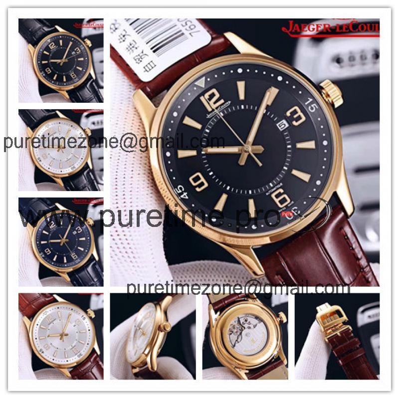 Replica Master A2813 Automatic Movement Mens Watch Black Dial Leather Strap A E151