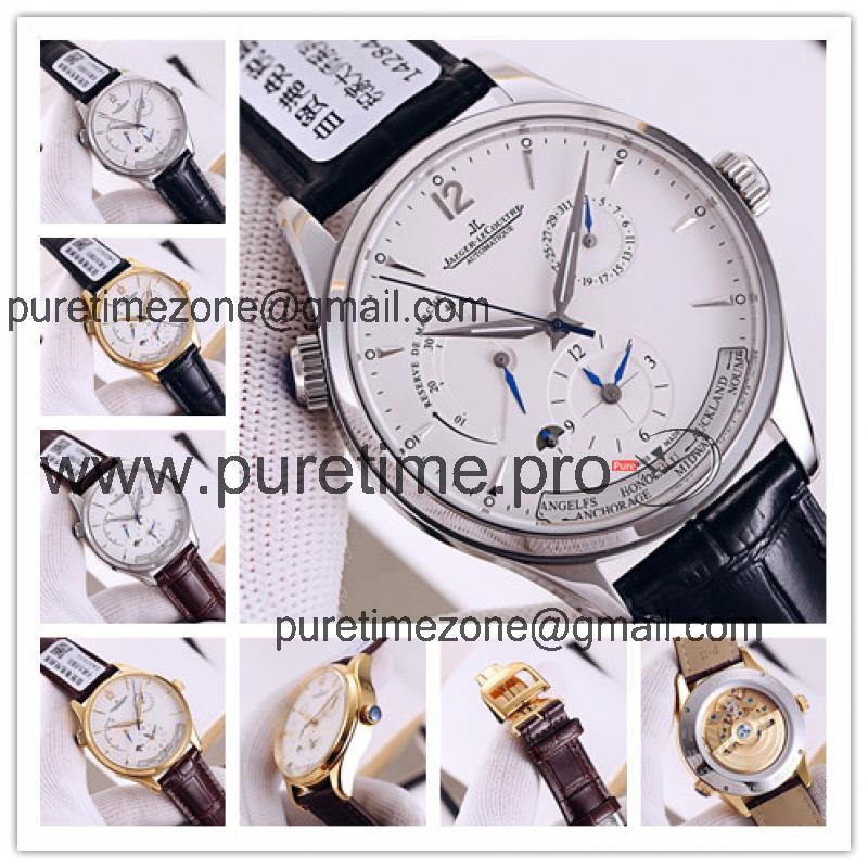 Replica Master A21j Automatic Movement Mens Watch White Dial Leather Strap E153