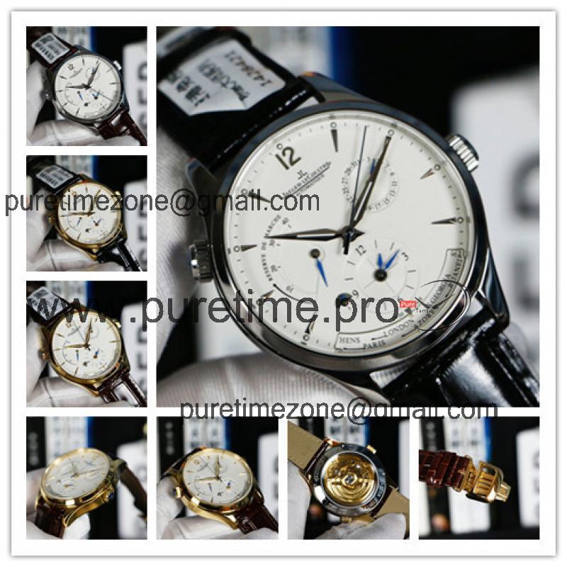 Replica Geophysic A21j Automatic Movement Mens Watch White Dial Leather Strap E155