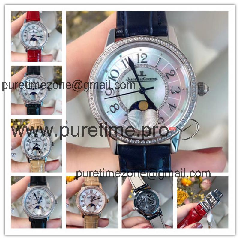 Replica Rendez-Vous Swiss Quartz Movement Womens Watch MOP Dial Diamonds Case Leather Strap A E157