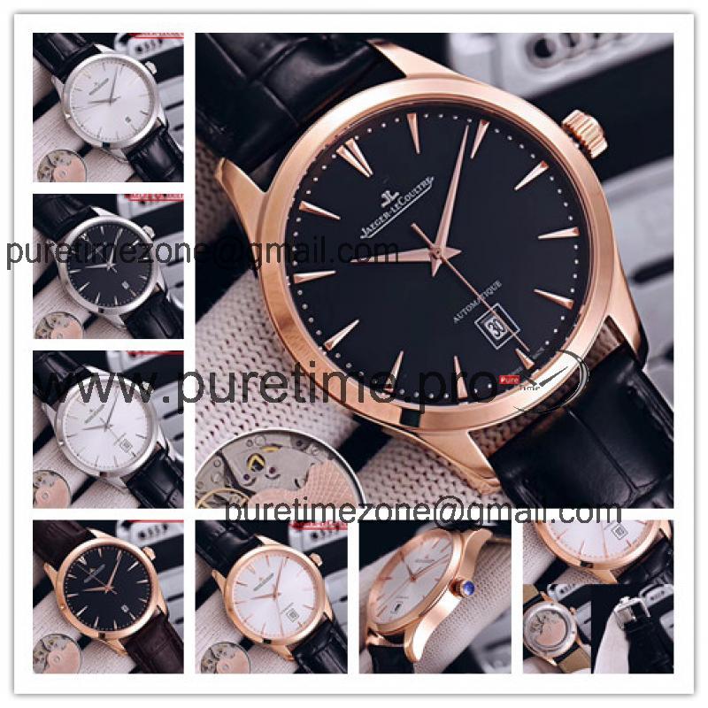 Replica Master Ultra Thin A21j Automatic Movement Mens Watch Black Dial Leather Strap B E165