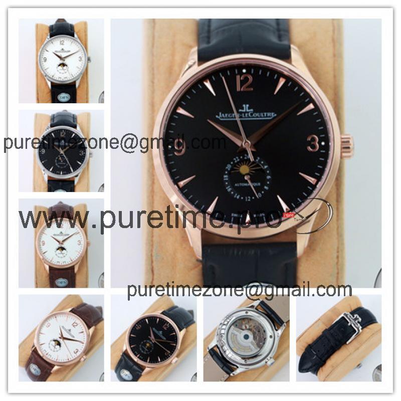 Replica Master A21j Automatic Movement Mens Watch Black Dial Leather Strap E172