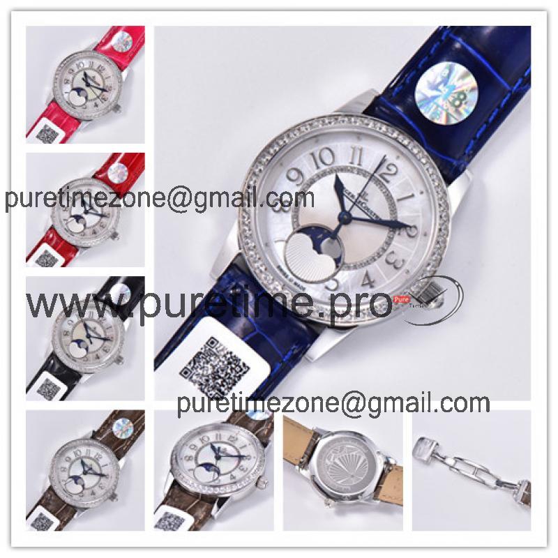 Replica Rendez-Vous Swiss Quartz Movement Womens Watch MOP Dial Diamonds Case Leather Strap B E174