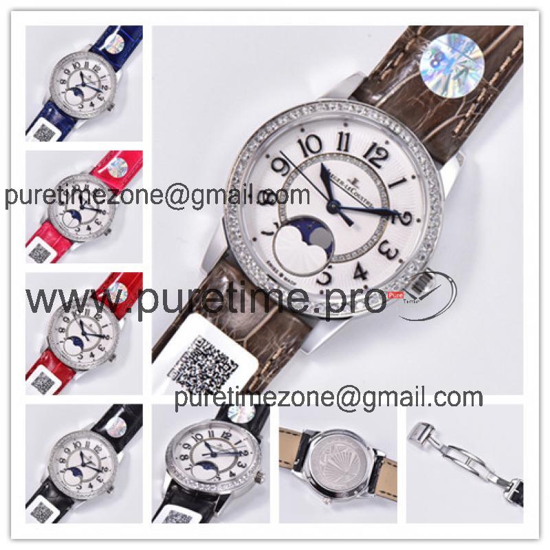 Replica Rendez-Vous Swiss Quartz Movement Womens Watch White Dial Diamonds Case Leather Strap C E174