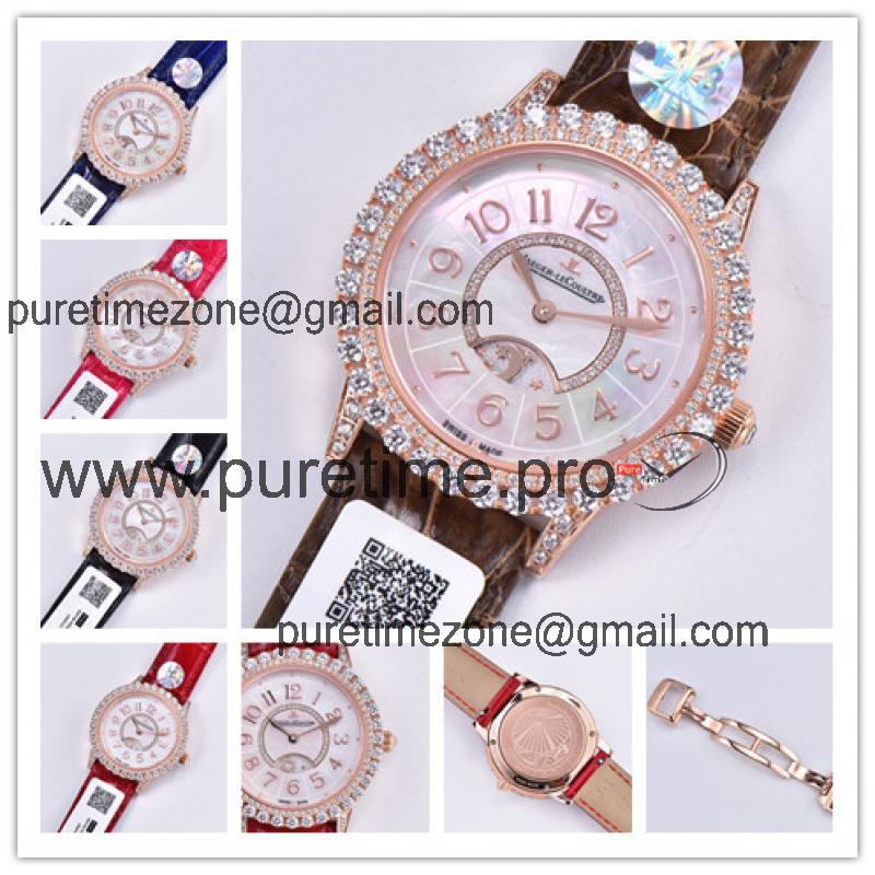 Replica Rendez-Vous Swiss Quartz Movement Womens Watch MOP Dial Diamonds Case Leather Strap A E175