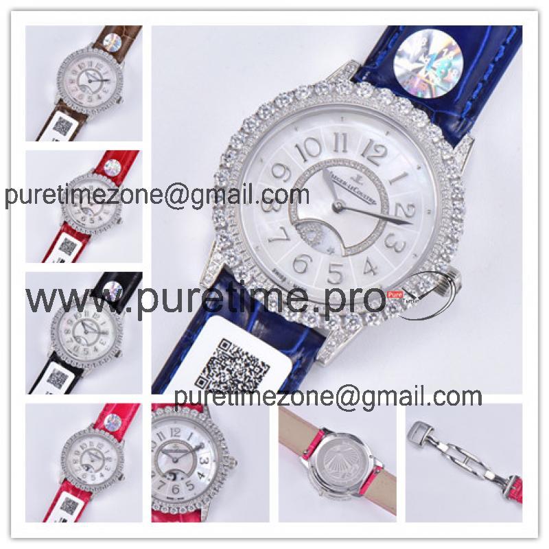 Replica Rendez-Vous Swiss Quartz Movement Womens Watch MOP Dial Diamonds Case Leather Strap B E175