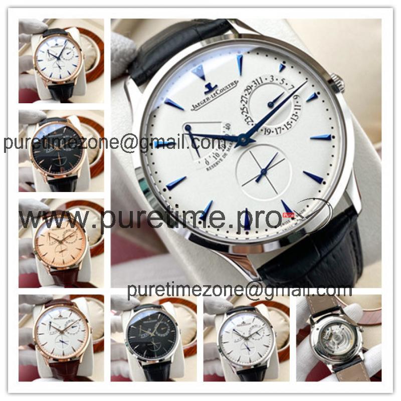 Replica Geophysic A21j Automatic Movement Mens Watch White Dial Leather Strap E187