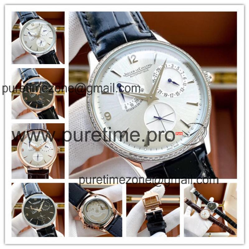 Replica Geophysic A21j Automatic Movement Mens Watch Silver Dial Leather Strap E190