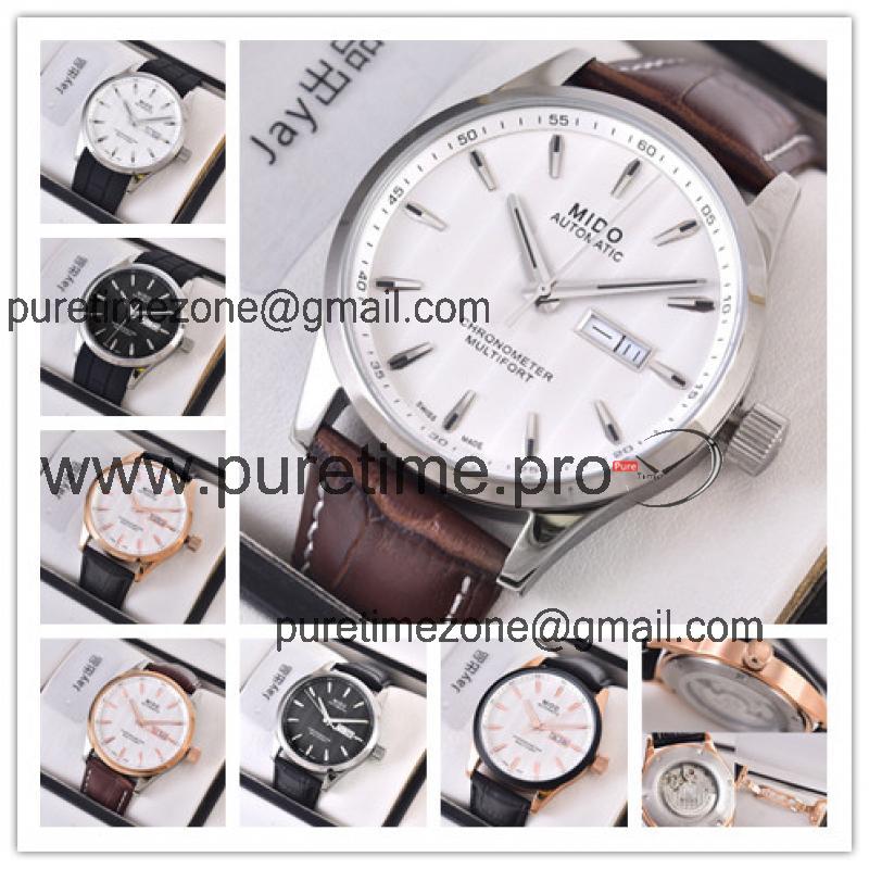 Replica Multifort A21j Automatic Movement Mens Watch White Dial Leather Strap A E03