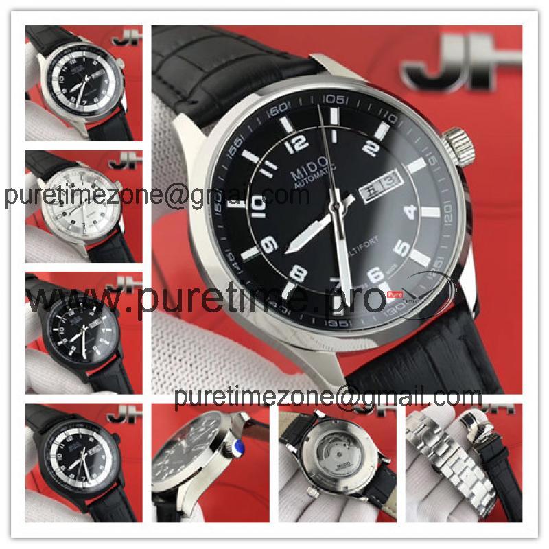 Replica Multifort Japan Miyota 8215 Automatic Movement Mens Watch Black Dial Leather Strap C F07