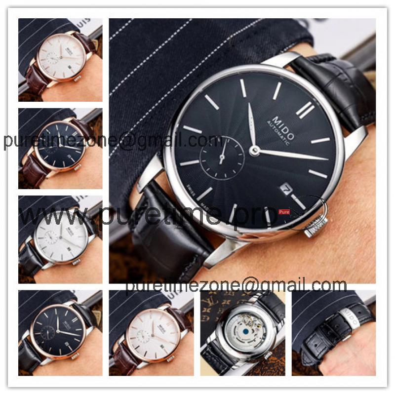 Replica Belluna A21j Automatic Movement Mens Watch Black Dial Leather Strap A F08