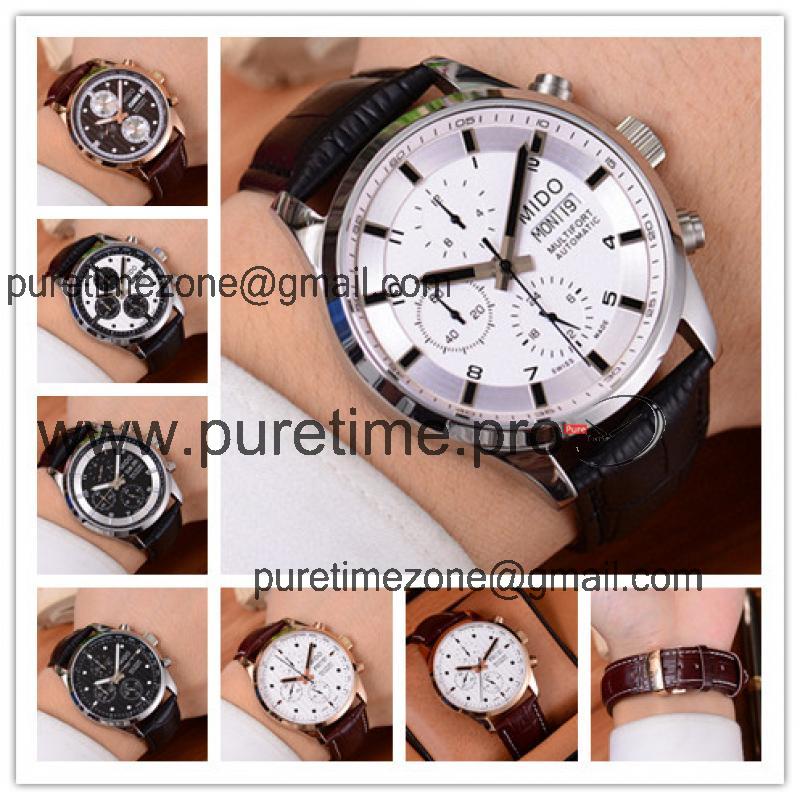 Replica Multifort A21j Automatic Movement Mens Watch White Dial Leather Strap A F11