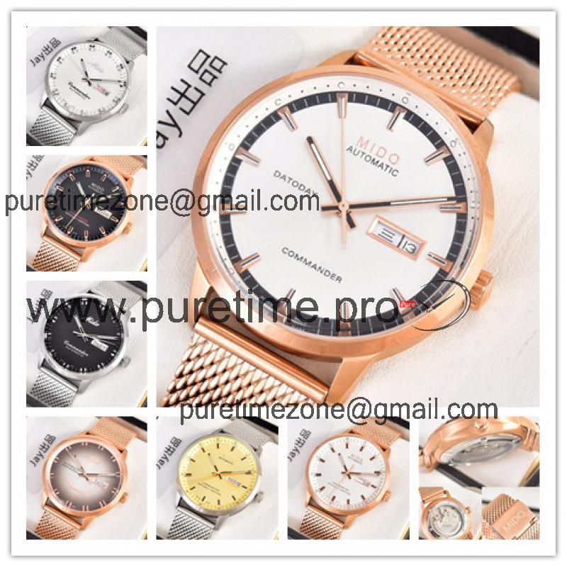 Replica Commander A21j Automatic Movement Mens Watch White Dial Rose Gold B G02