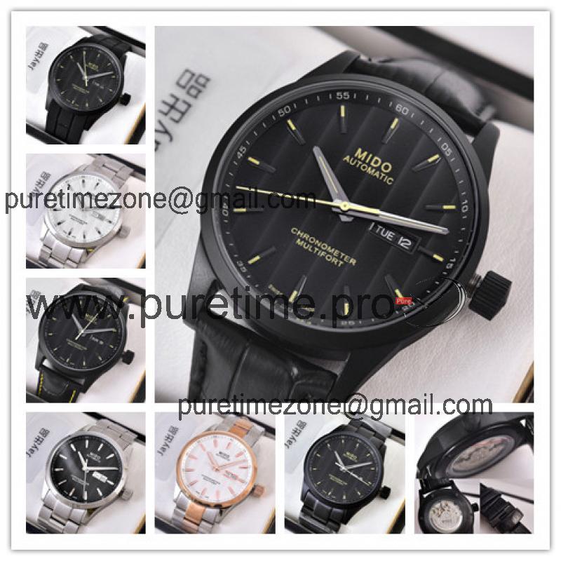 Replica Multifort A21j Automatic Movement Mens Watch Black Dial Leather Strap B G03