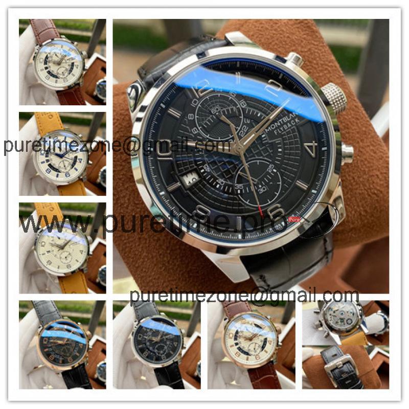 Replica Traditional A21j Automatic Movement Mens Watch Black Dial Leather Strap C10