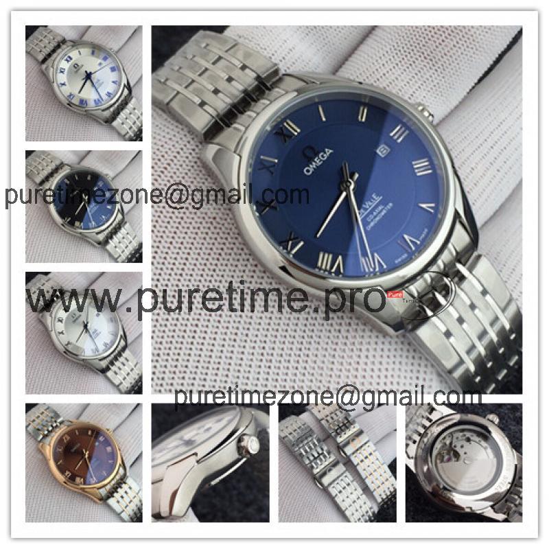 Replica De Ville Japan Miyota 8215 Automatic Movement Mens Watch Blue Dial Stainless Steel E29