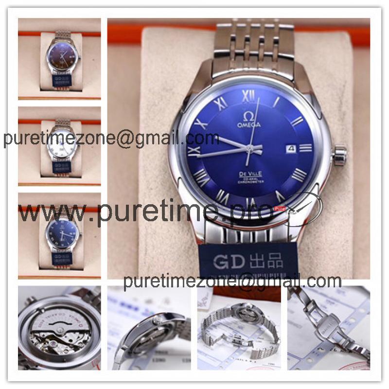 Replica De Ville Japan Miyota 8215 Automatic Movement Mens Watch Blue Dial Stainless Steel E34