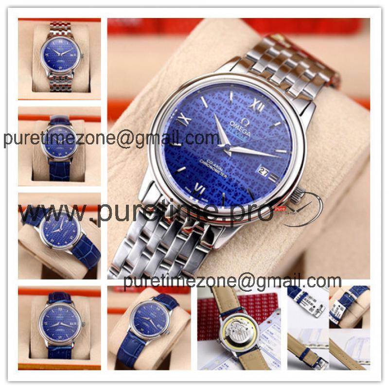 Replica De Ville A2824 Automatic Movement Mens Watch Blue Dial Stainless Steel E42