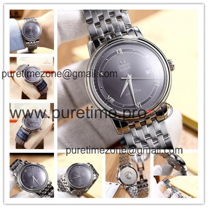 Replica De Ville Japan Miyota 8215 Automatic Movement Mens Watch Gray Dial Stainless Steel E43