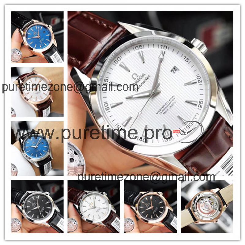 Replica Seamaster Japan Miyota 821A Automatic Movement Mens Watch White Dial Leather Strap E73