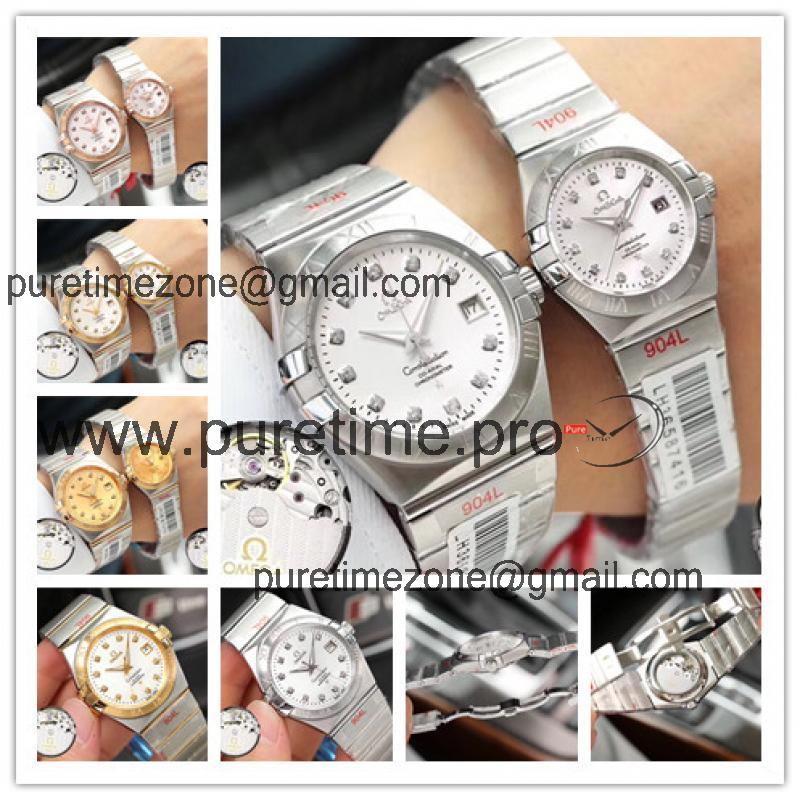 Replica Constellation Japan Miyota 821A Automatic Movement Mens Watch Silver Dial Stainless Steel D E74