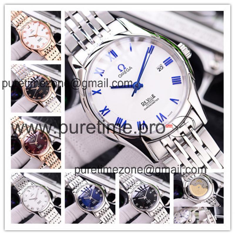 Replica De Ville A21j Automatic Movement Mens Watch White Dial Stainless Steel B E79