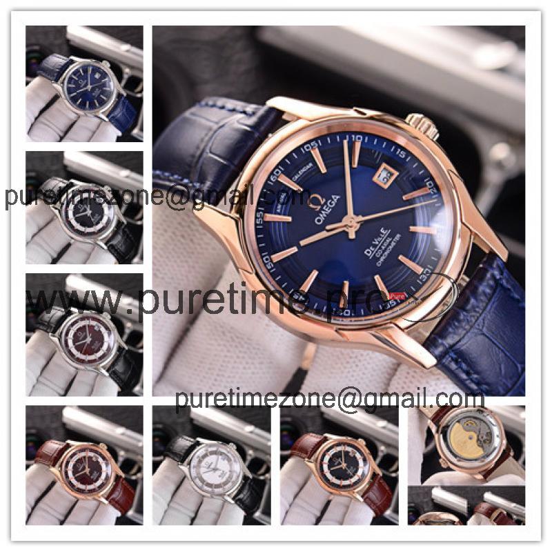 Replica De Ville A21j Automatic Movement Mens Watch Blue Dial Leather Strap A E81