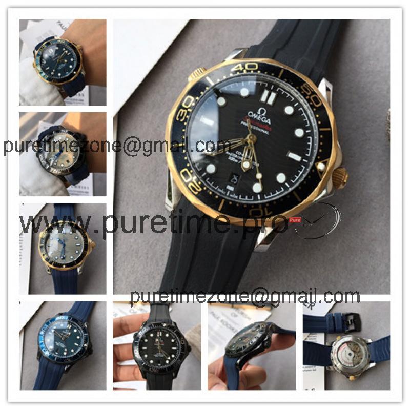 Replica Seamaster A21j Automatic Movement Mens Watch Black Dial Rubber Strap B E102