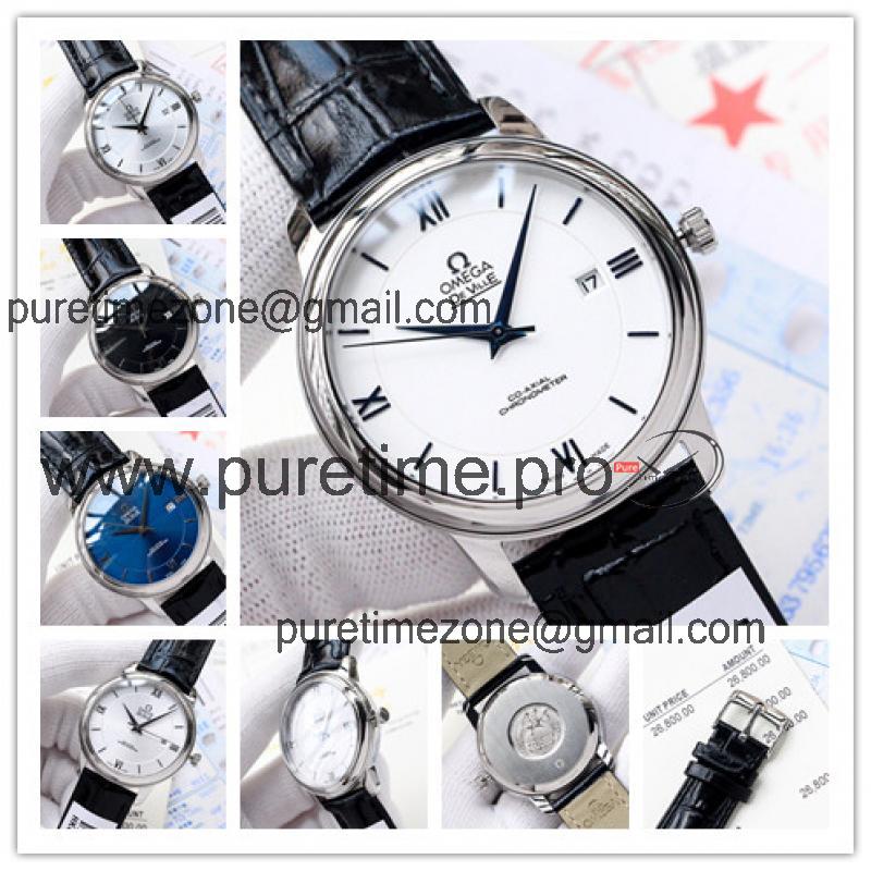 Replica De Ville Japan Miyota 8215 Automatic Movement Mens Watch White Dial Leather Strap B E118