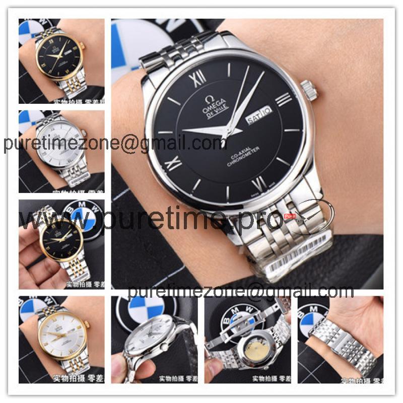 Replica De Ville A21j Automatic Movement Mens Watch Black Dial Stainless Steel A E134