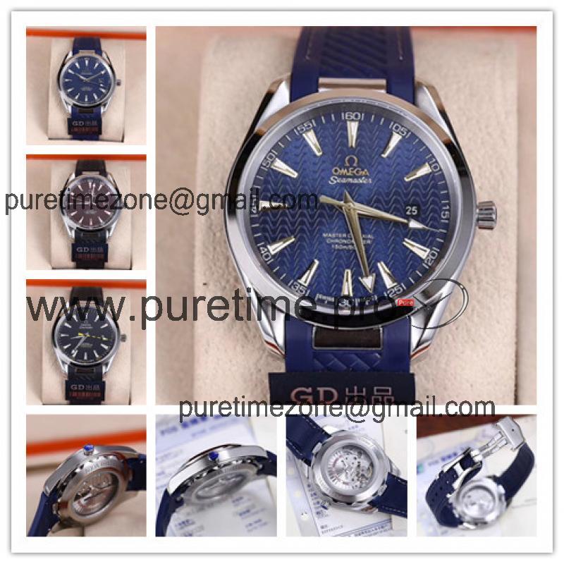 Replica Seamaster Japan Miyota 821A Automatic Movement Mens Watch Blue Dial Rubber Strap B E137