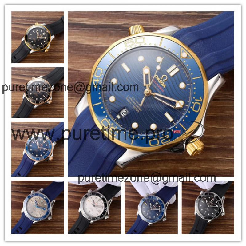 Replica Seamaster Japan Miyota 8215 Automatic Movement Mens Watch Blue Dial Rubber Strap E143