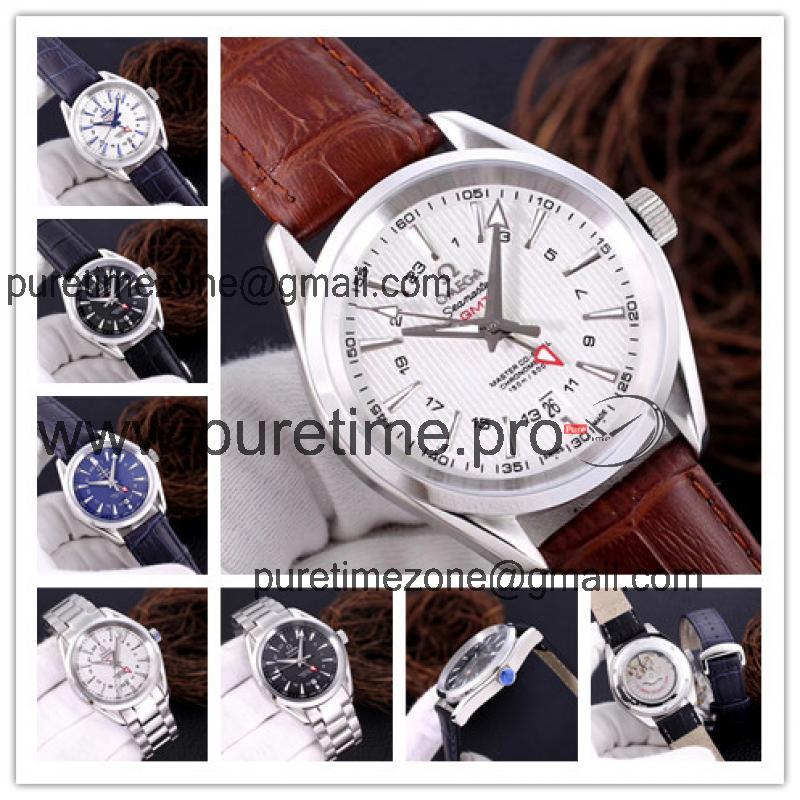 Replica Seamaster A21j Automatic Movement Mens Watch White Dial Leather Strap A E163