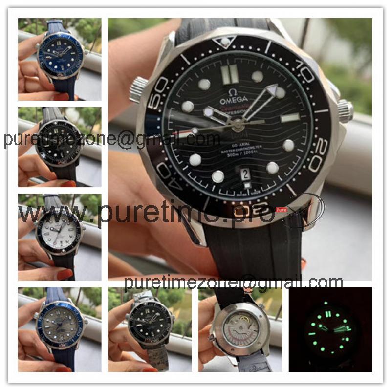 Replica Seamaster A21j Automatic Movement Mens Watch Black Dial Rubber Strap A E167