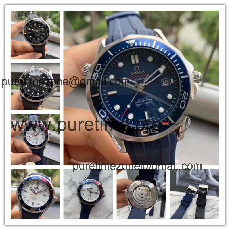 Replica Seamaster A21j Automatic Movement Mens Watch Blue Dial Rubber Strap B E168